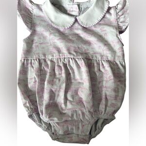 Cypress Row Baby Collection Baby Girl Pink Toile Romper Sz 3month